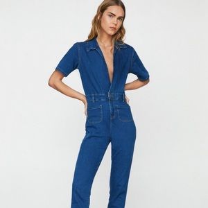 Nasty Gal Denim Jumpsuit size US: 4